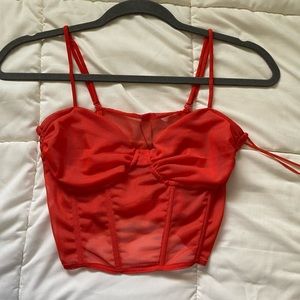 Burnt orange going out top